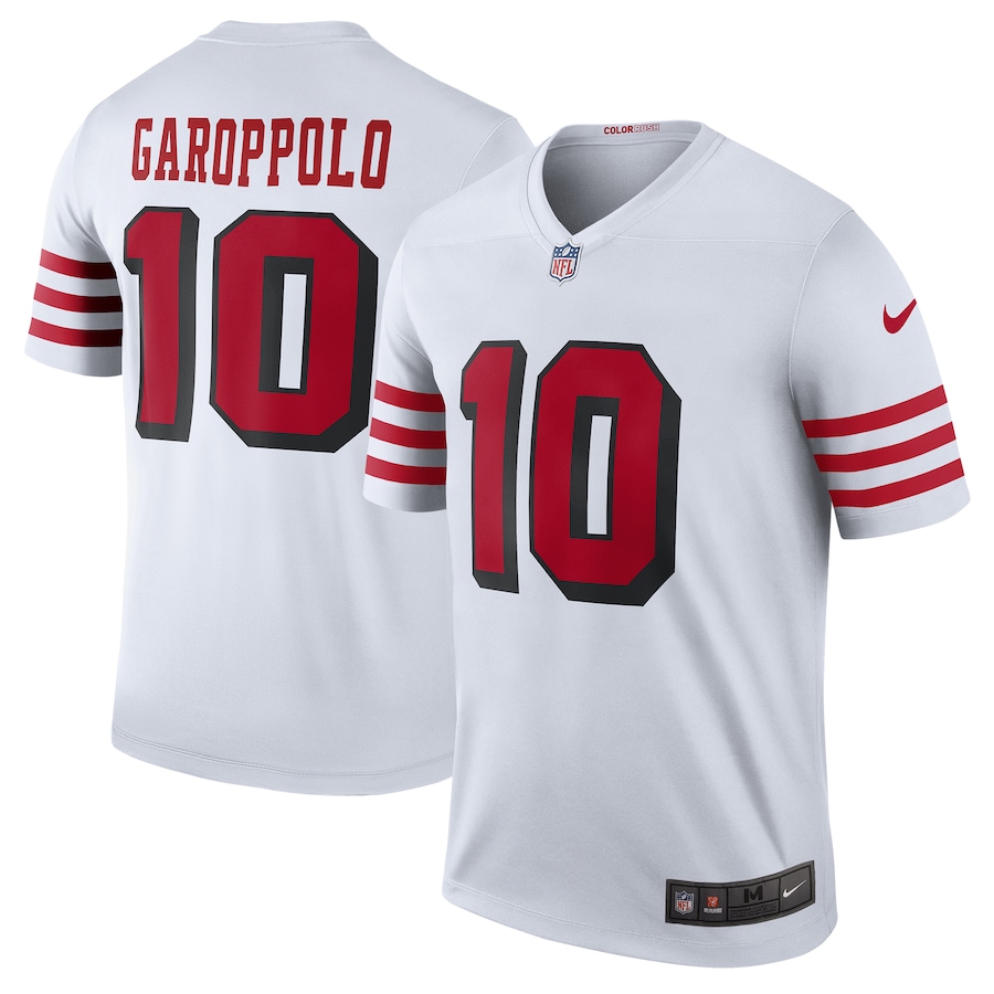 Men’s San Francisco 49ers Jimmy Garoppolo Nike White Color Rush Legend Player Jersey