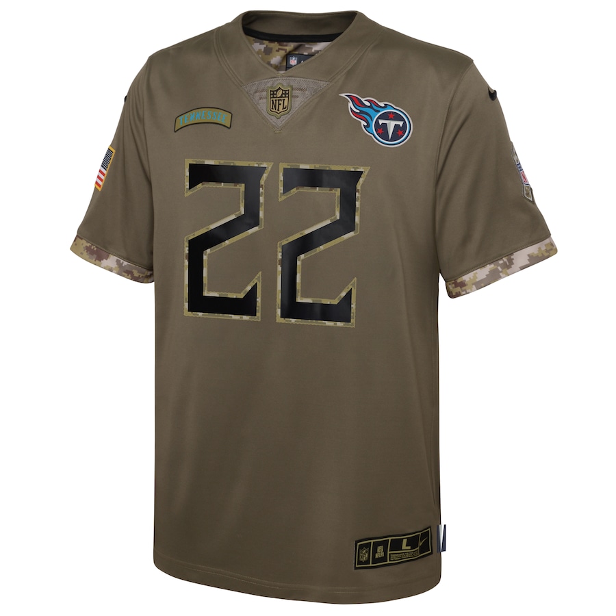 Youth Tennessee Titans Derrick Henry Nike Olive 2022 Salute To Service Player Limited Jersey