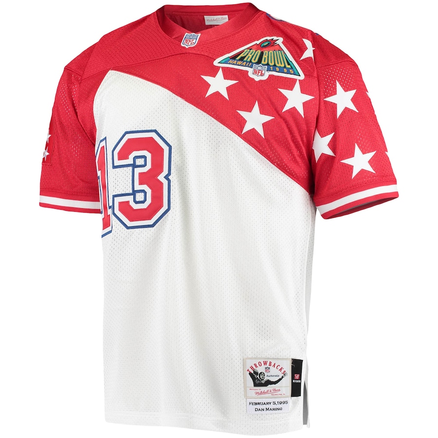 Men’s AFC Dan Marino Mitchell & Ness White/Red 1994 Pro Bowl Authentic Jersey