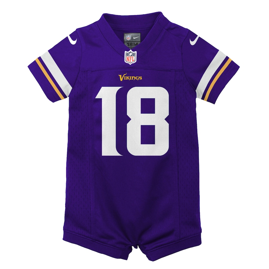 Newborn & Infant Minnesota Vikings Justin Jefferson Nike Purple Game Romper Jersey