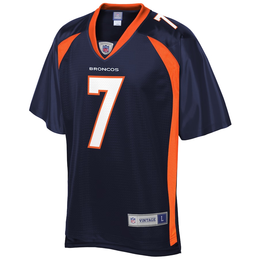 Men’s Denver Broncos John Elway NFL Pro Line Navy Replica Retired Player Jersey