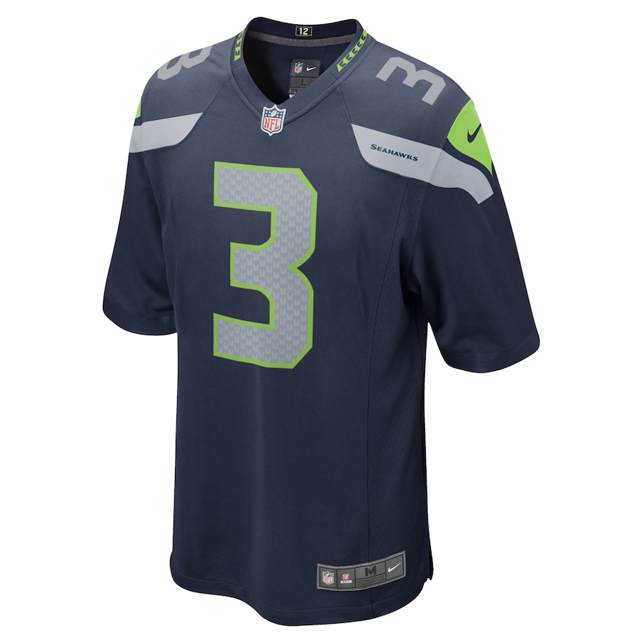 Men’s Seattle Seahawks Russell Wilson Nike College Navy Game Team Jersey