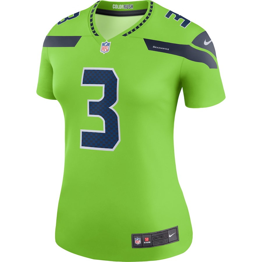 Women’s Seattle Seahawks Russell Wilson Nike Neon Green Color Rush Legend Jersey
