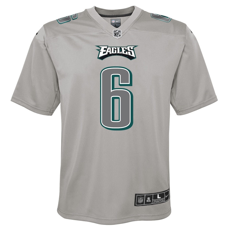Youth Philadelphia Eagles DeVonta Smith Nike Gray Atmosphere Fashion Game Jersey