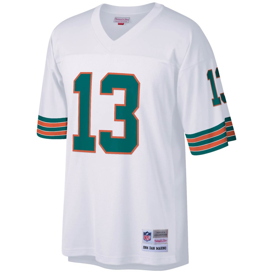 Men’s Miami Dolphins Dan Marino Mitchell & Ness White Big & Tall 1984 Retired Player Replica Jersey