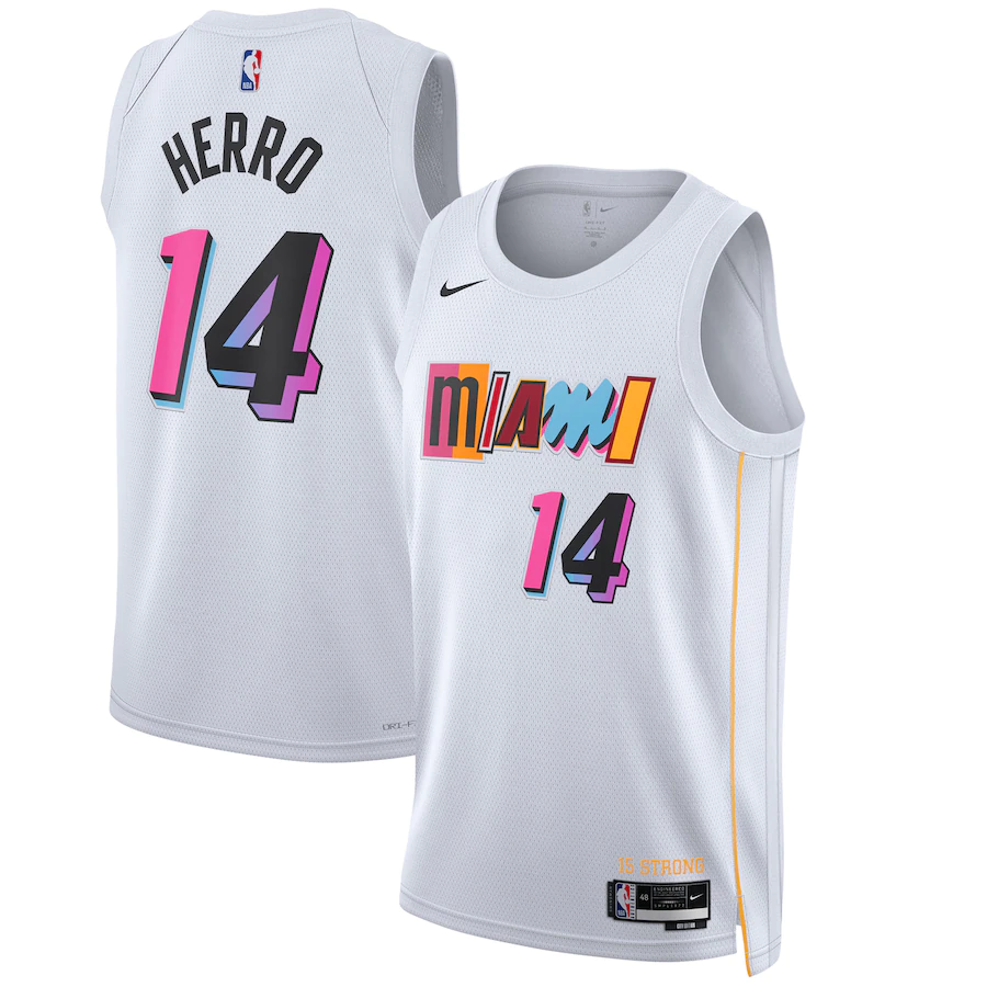 Men's Miami Heat Tyler Herro White 2022-23 Swingman Jersey - City Edition