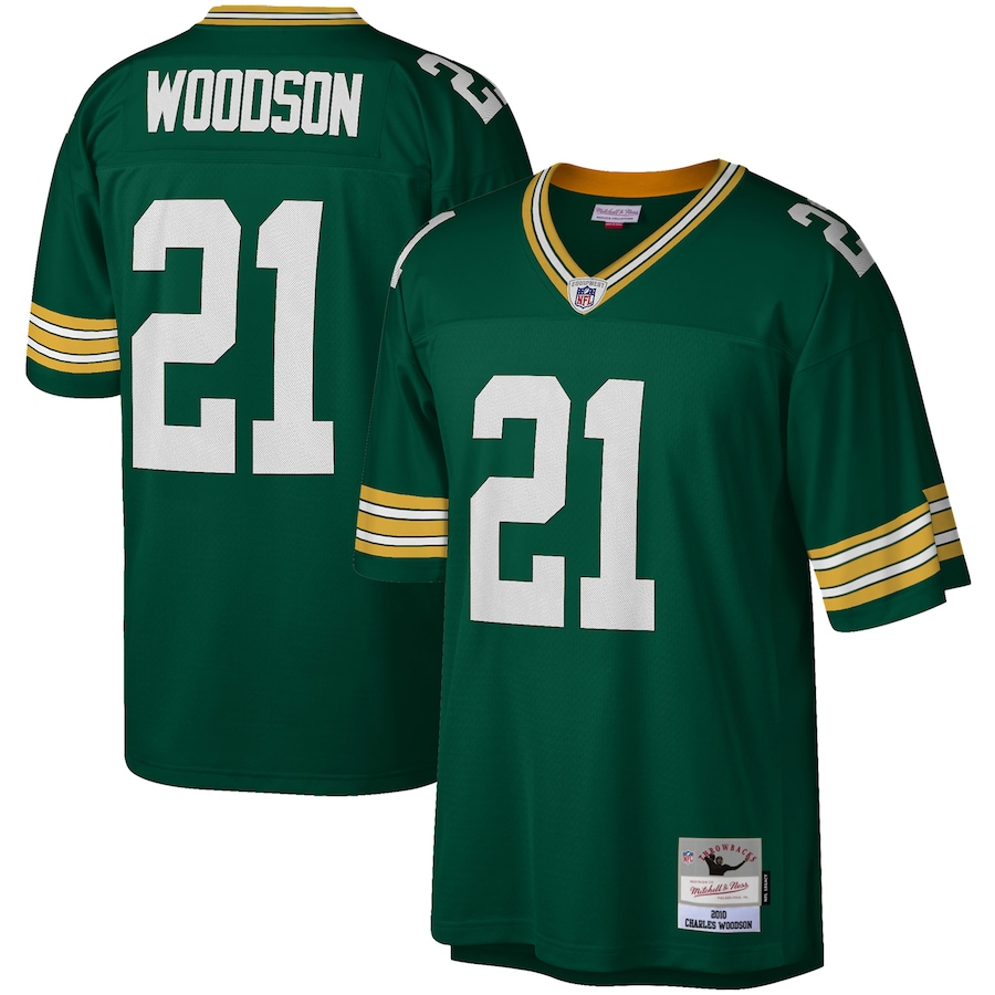 Men’s Green Bay Packers Charles Woodson Mitchell & Ness Green 2010 Legacy Replica Jersey