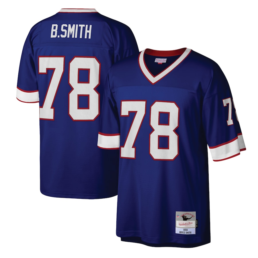 Men’s Buffalo Bills Bruce Smith Mitchell & Ness Royal 1990 Legacy Replica Jersey