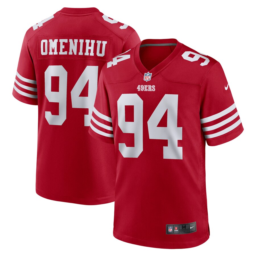 Men’s San Francisco 49ers Charles Omenihu Nike Scarlet Game Player Jersey