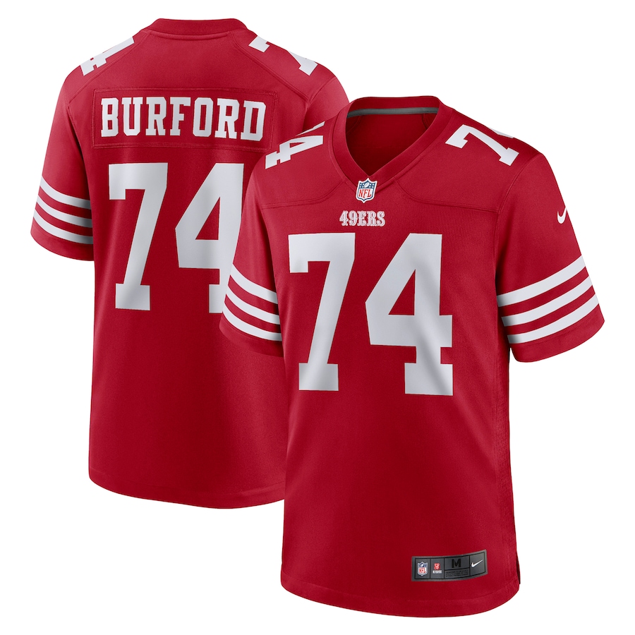 Men's San Francisco 49ers Spencer Burford Nike Scarlet Game Player Jersey