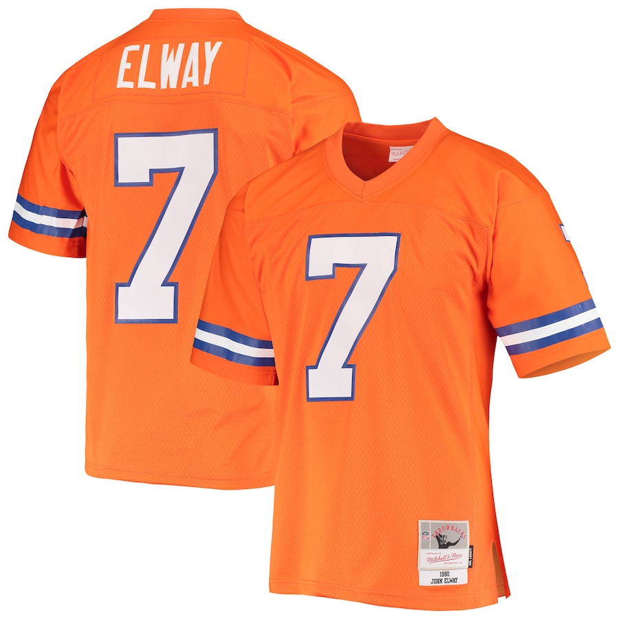 Men’s Denver Broncos John Elway Mitchell & Ness Orange Legacy Replica Jersey