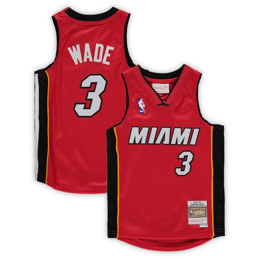 Preschool Miami Heat Dwyane Wade Mitchell & Ness Red 2005-06 Hardwood Classics Player Jersey