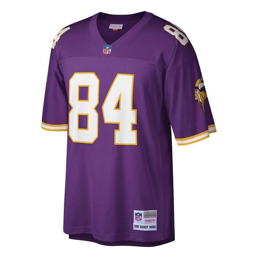 Men’s Minnesota Vikings Randy Moss Mitchell & Ness Purple Big & Tall 1998 Retired Player Replica Jersey