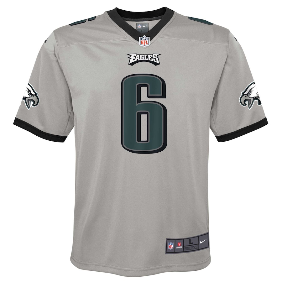 Youth Philadelphia Eagles DeVonta Smith Nike Silver Inverted Game Jersey