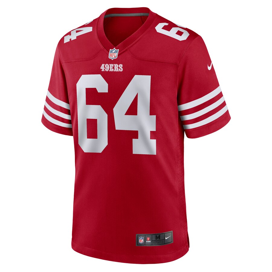 Men's San Francisco 49ers Jake Brendel Nike Scarlet Game Player Jersey