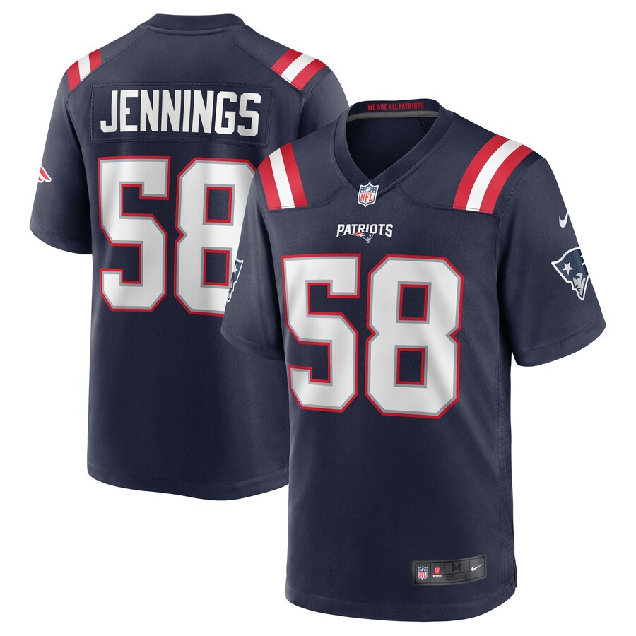 Men’s New England Patriots Anfernee Jennings Nike Navy Team Game Jersey