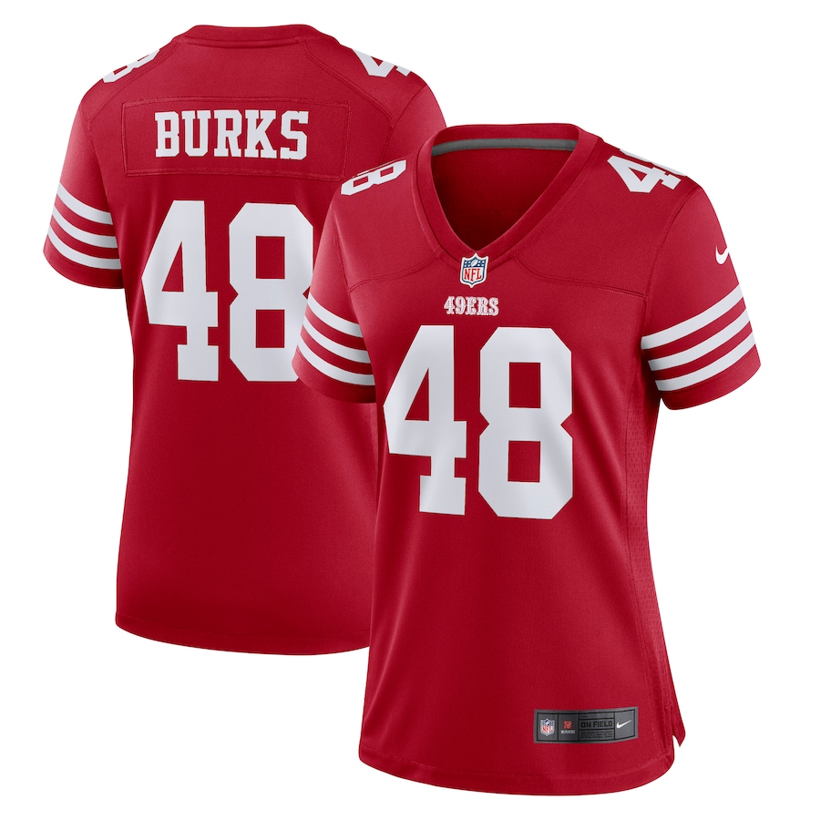 Women’s San Francisco 49ers Oren Burks Nike Scarlet Game Player Jersey