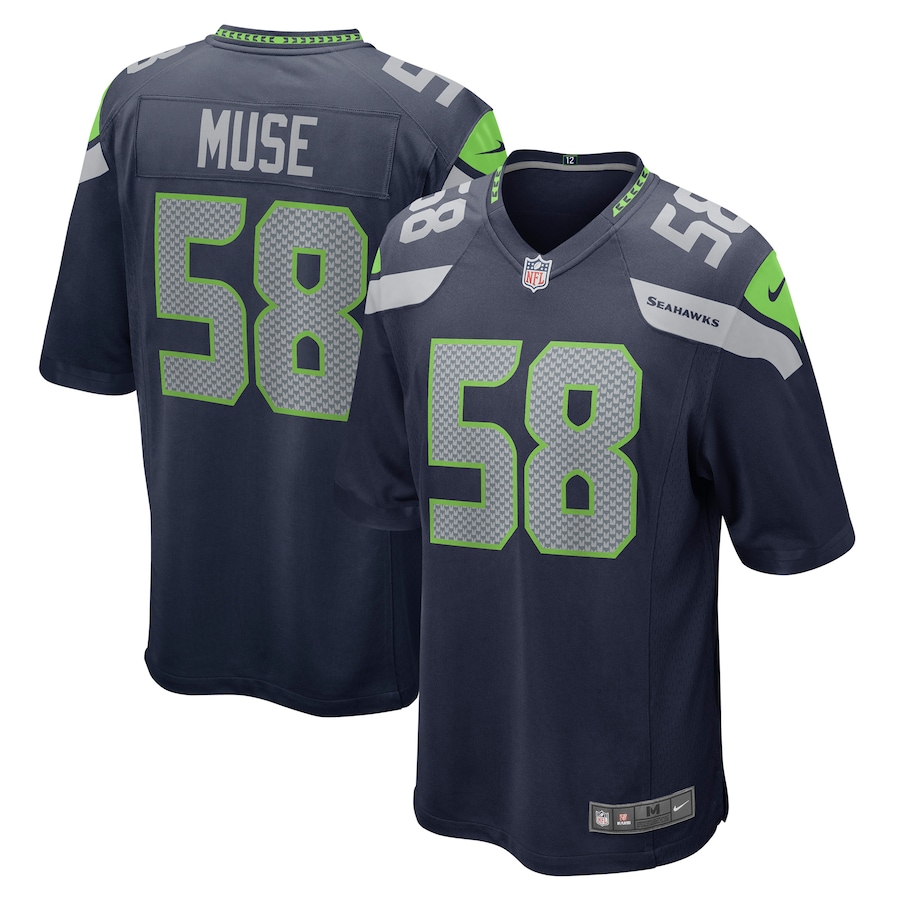 Men’s Seattle Seahawks Tanner Muse Nike College Navy Game Player Jersey