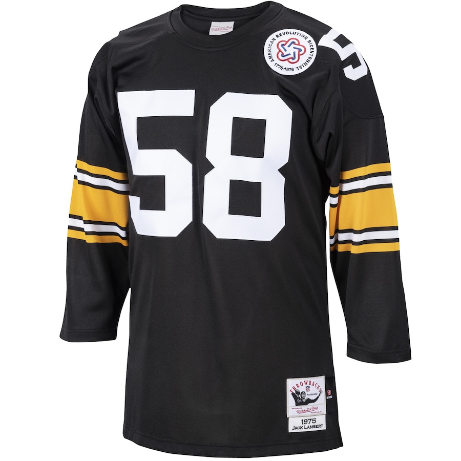 Men’s Pittsburgh Steelers Jack Lambert Mitchell & Ness Black 1975 Authentic Retired Player Jersey