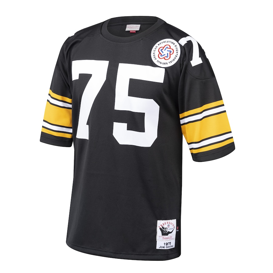 Men’s Pittsburgh Steelers Joe Greene Mitchell & Ness Black 1975 Authentic Throwback Retired Player Jersey