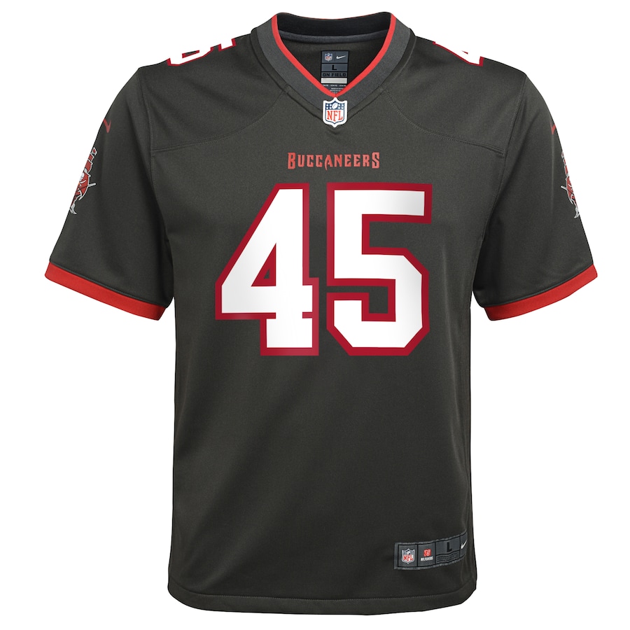 Youth Tampa Bay Buccaneers Devin White Nike Pewter Alternate Game Jersey