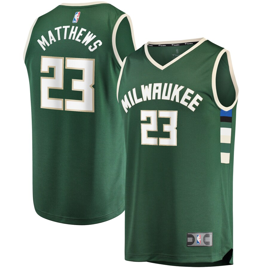 Men's Milwaukee Bucks Wesley Matthews Hunter Green 2021/22 Fast Break Replica Jersey - Icon Edition