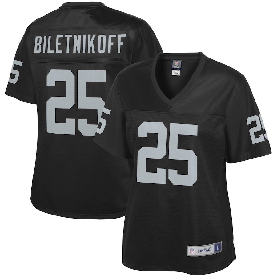 Women’s Las Vegas Raiders Fred Biletnikoff NFL Pro Line Black Retired Player Jersey