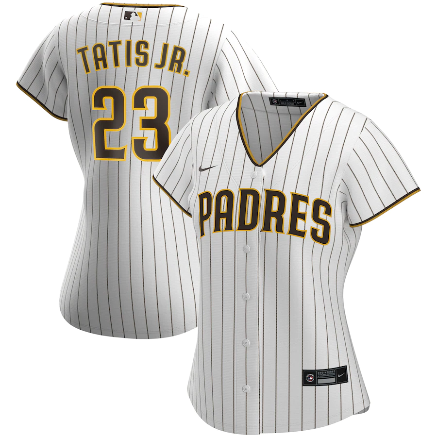 Women's San Diego Padres 23 Fernando Tatís Jr. White Home Replica Player Jersey