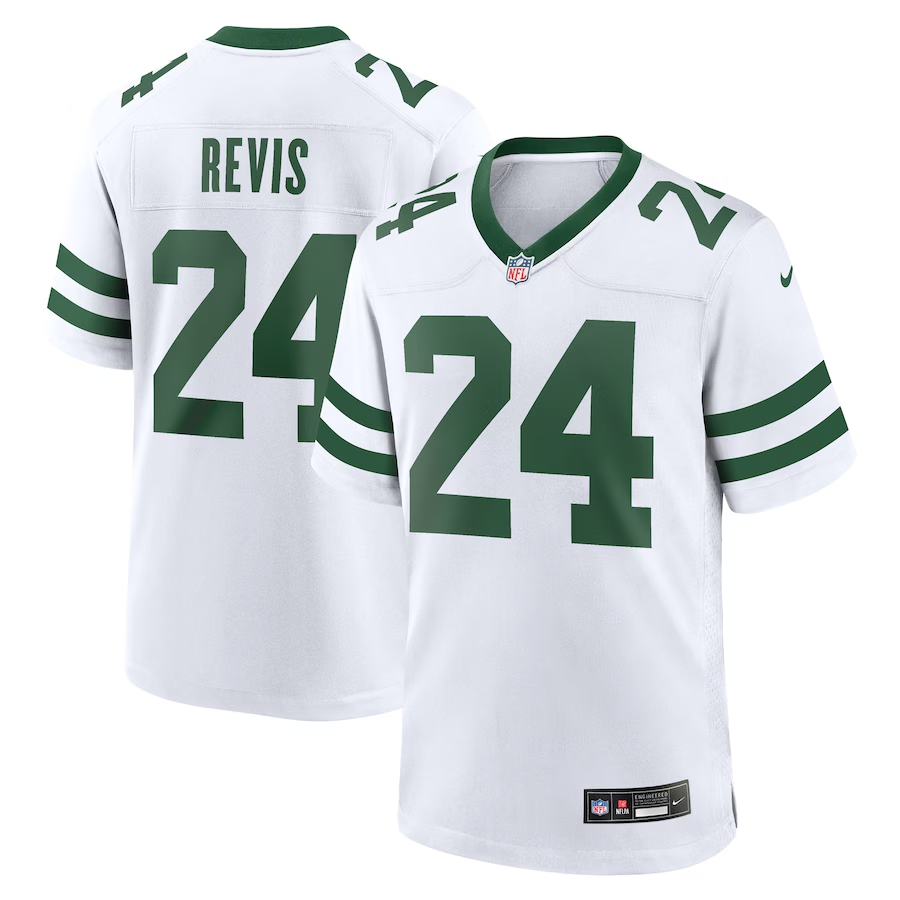 Men's New York Jets Darrelle Revis White Legacy Retired Player Game Jersey