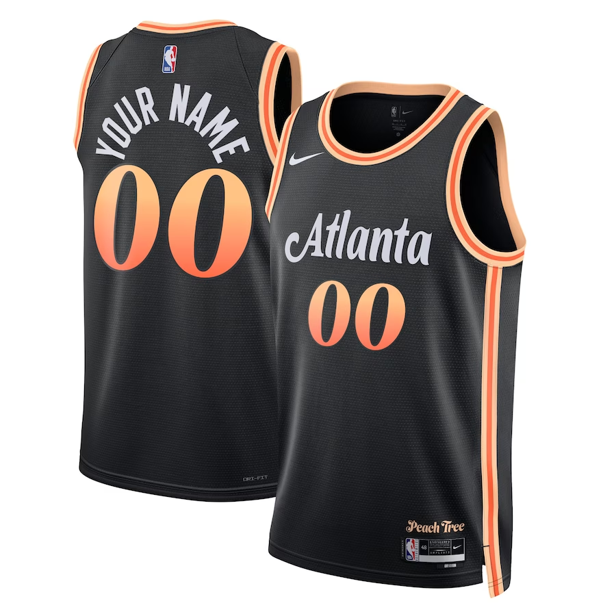 Unisex Atlanta Hawks Black 2022/23 Swingman Custom Jersey - City Edition