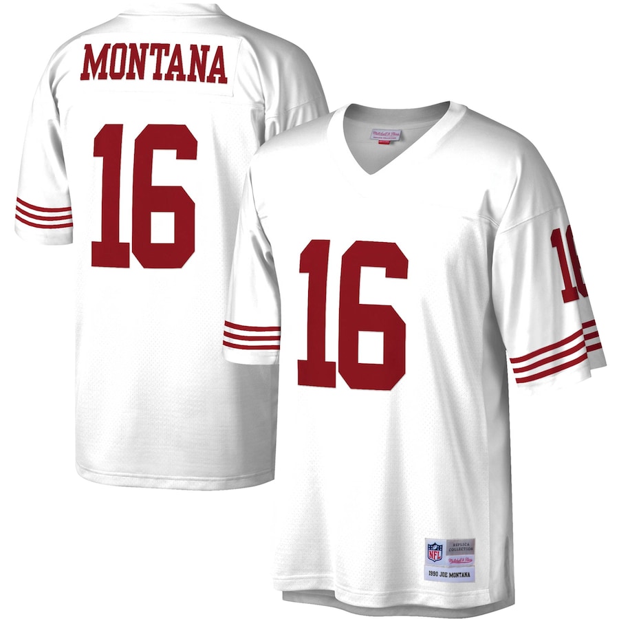 Men’s San Francisco 49ers Joe Montana Mitchell & Ness White Legacy Replica Jersey