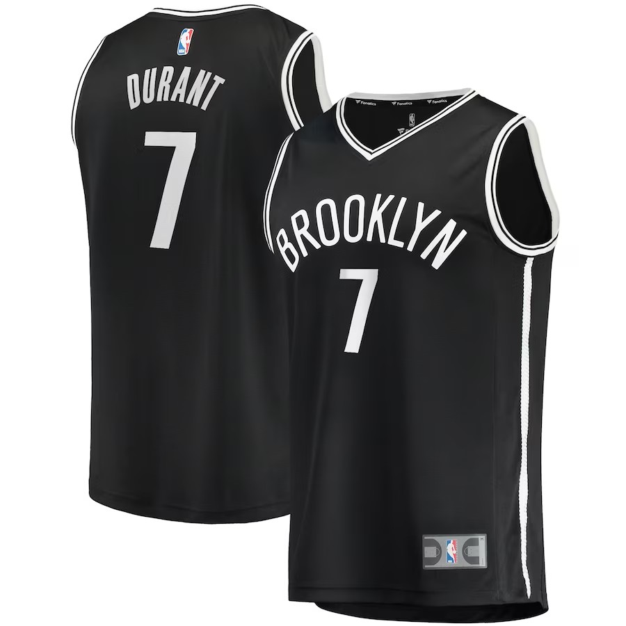 Men's Brooklyn Nets Kevin Durant Fanatics Branded Black 2021/22 Fast Break Replica Jersey - Icon Edition