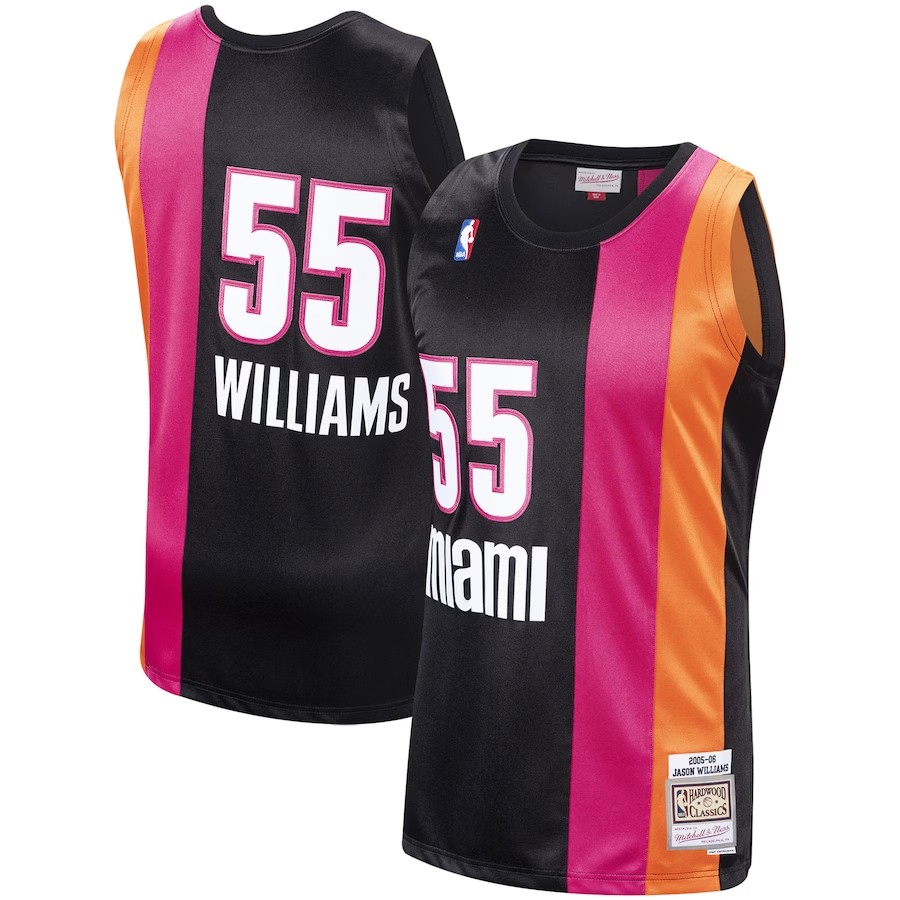 Men's Miami Heat Jason Williams Mitchell & Ness Black 2005-06 Hardwood Classics Swingman Jersey