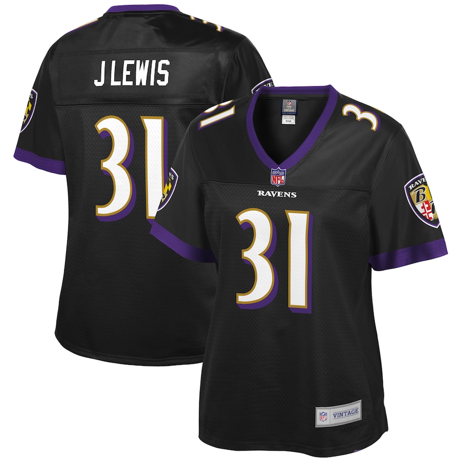 Women’s Baltimore Ravens Jamal Lewis NFL Pro Line Black Retired Player Jersey