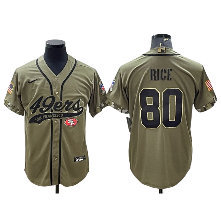 Men's San Francisco 49ers Jerry Rice Salute to Service Baseball Jersey