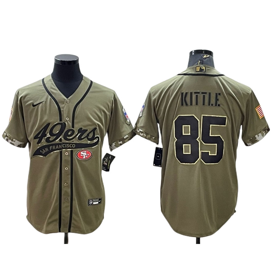 Men's San Francisco 49ers George Kittle Salute to Service Baseball Jersey