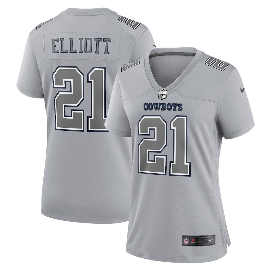 Women’s Dallas Cowboys Ezekiel Elliott Nike Gray Atmosphere Fashion Game Jersey