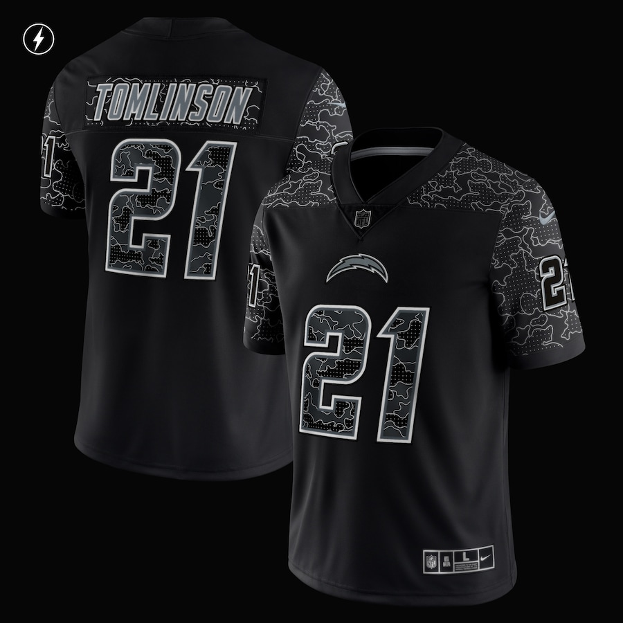 Men’s Los Angeles Chargers LaDainian Tomlinson Nike Black Retired Player RFLCTV Limited Jersey