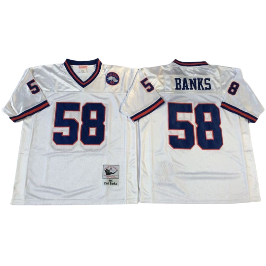 Men's New York Giants Carl Banks Mitchell & Ness White Throwback Jersey