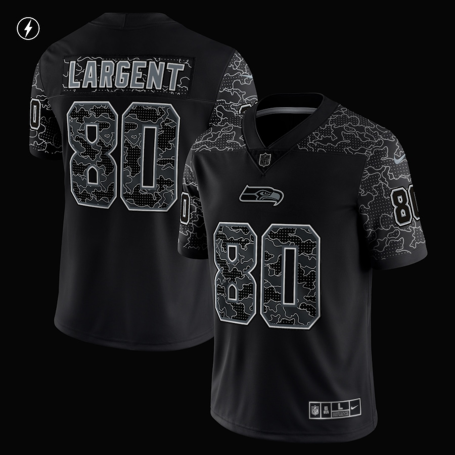 Men’s Seattle Seahawks Steve Largent Nike Black Retired Player RFLCTV Limited Jersey
