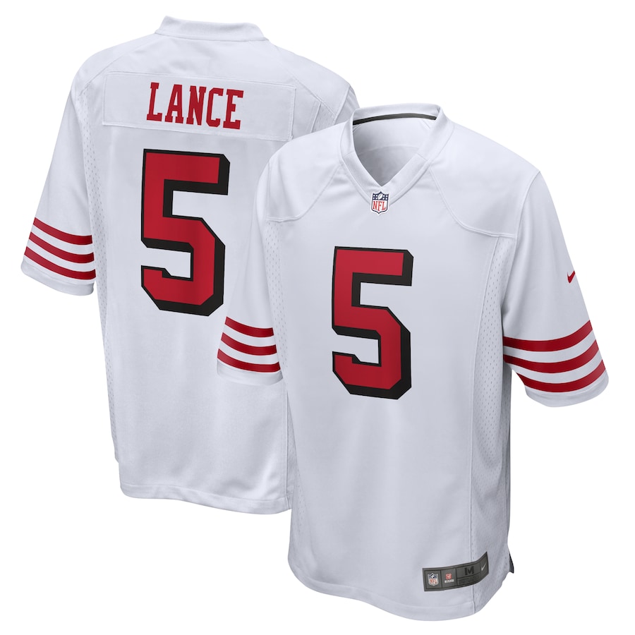 Men’s San Francisco 49ers Trey Lance Nike White Alternate Game Jersey