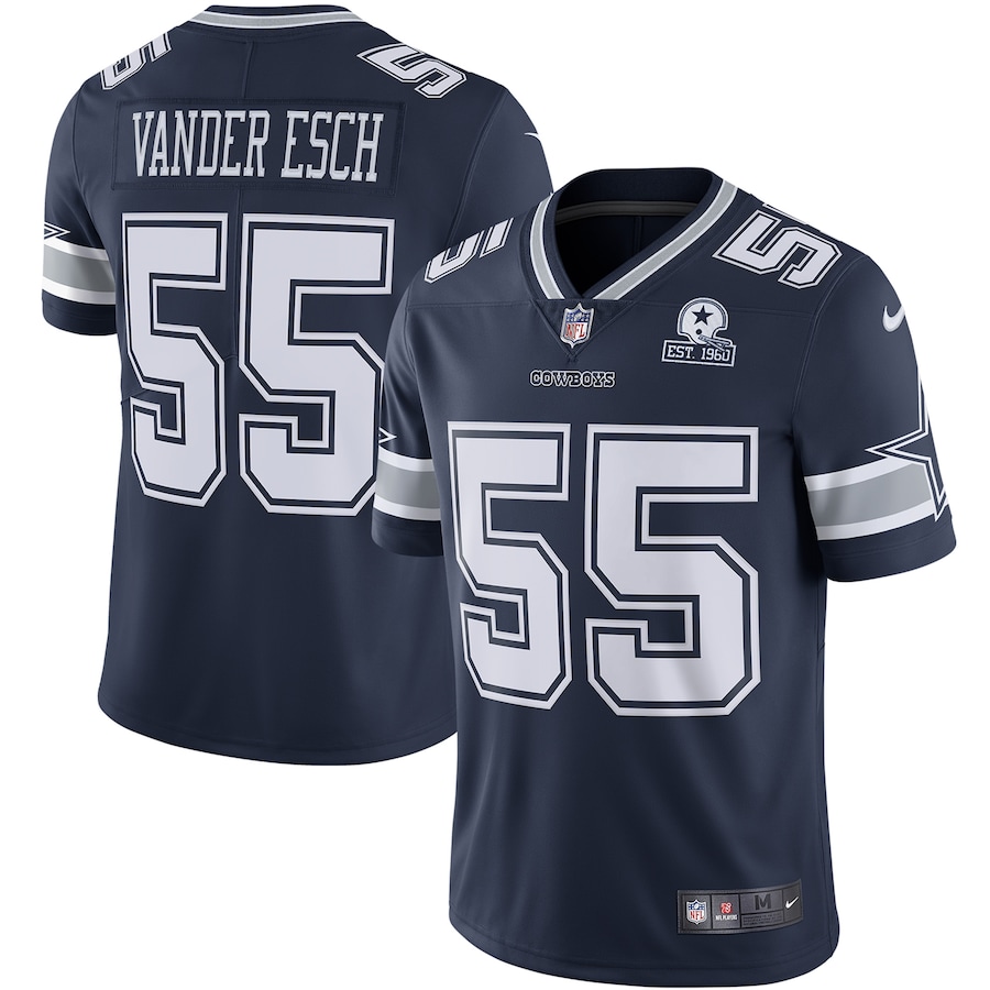 Men’s Dallas Cowboys Leighton Vander Esch Nike Navy 60th Anniversary Limited Jersey