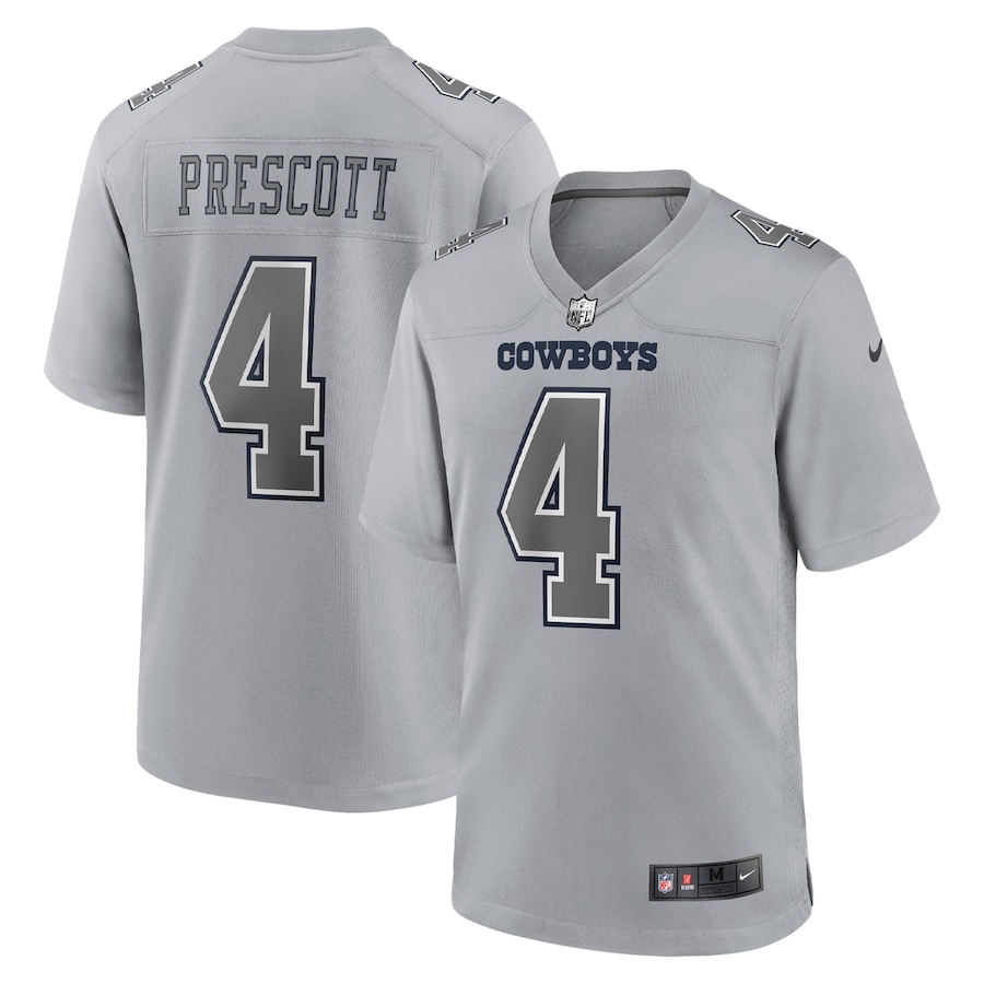 Men’s Dallas Cowboys Dak Prescott Nike Gray Atmosphere Fashion Game Jersey