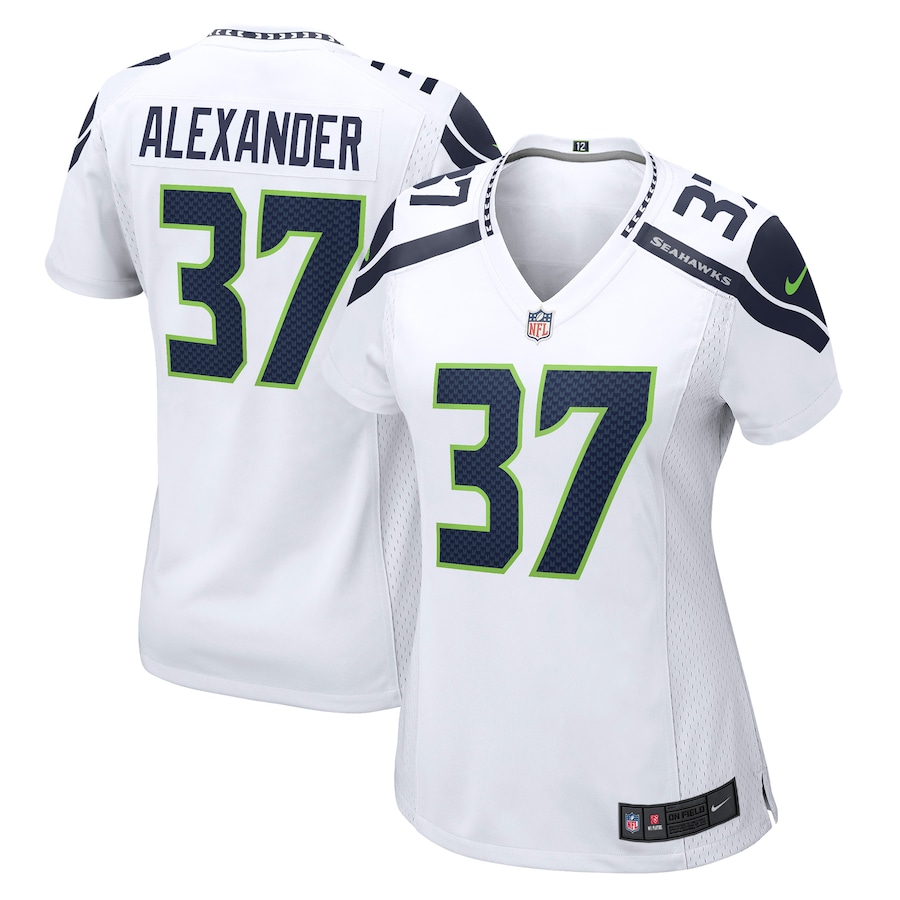 Women’s Seattle Seahawks Shaun Alexander Nike White Retired Game Jersey