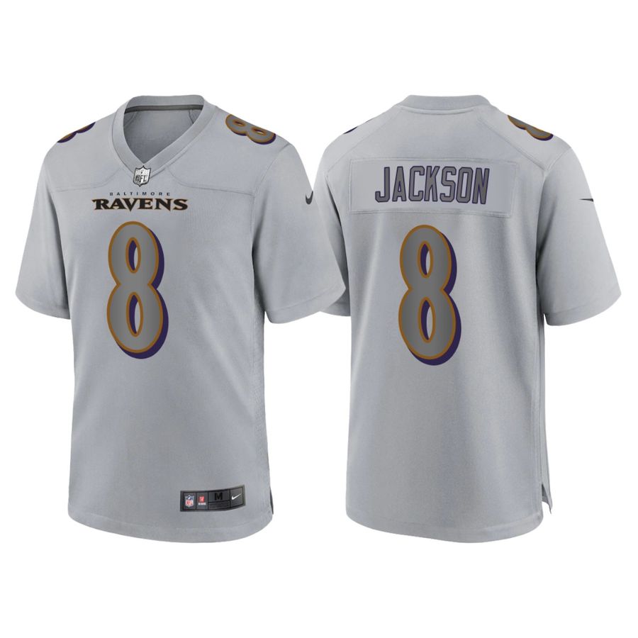 Baltimore Ravens Lamar Jackson Gray Atmosphere Fashion Stitched Jersey
