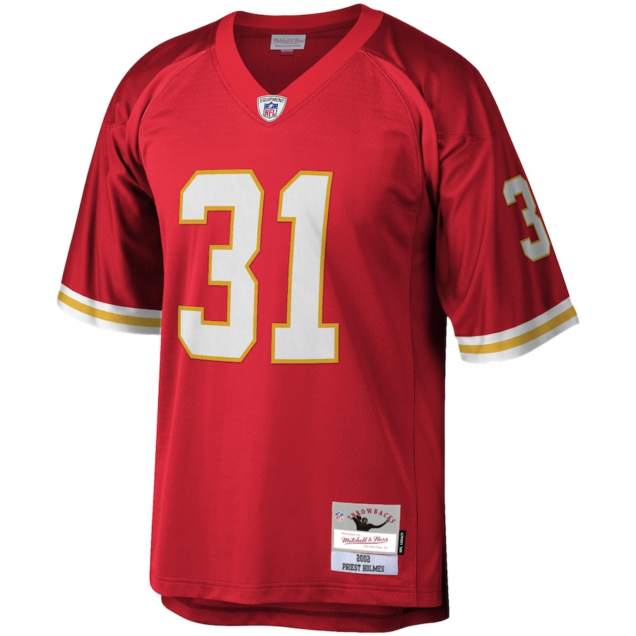 Men’s Kansas City Chiefs Priest Holmes Mitchell & Ness Red 2002 Legacy Replica Jersey