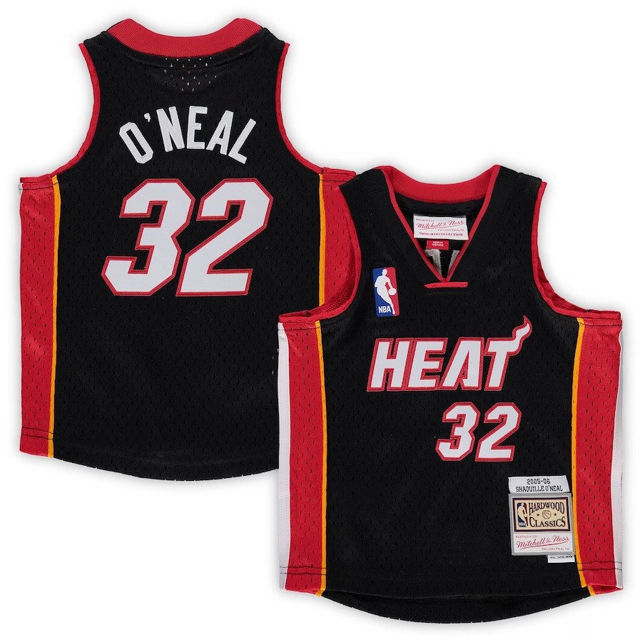 Infant Miami Heat Shaquille O'Neal Mitchell & Ness Black 200506 Hardwood Classics Retired Player Jersey