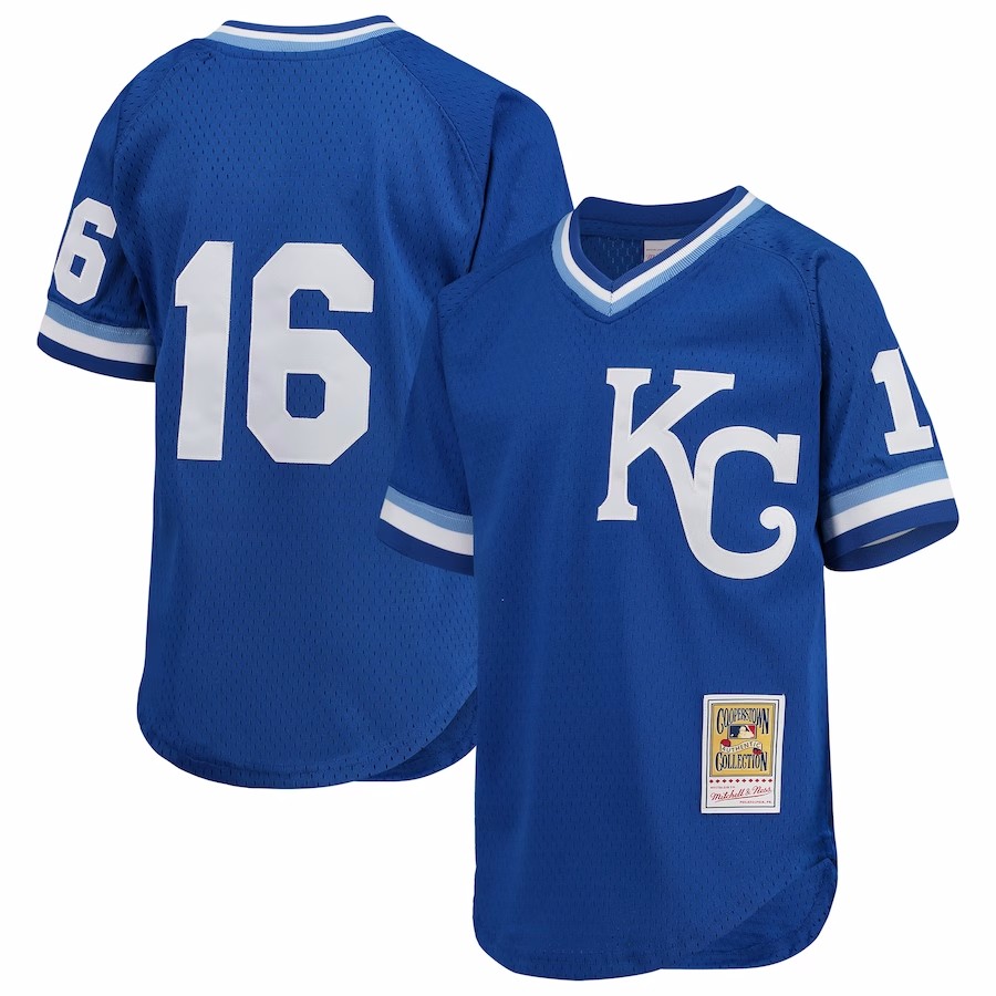 Youth Kansas City Royals Bo Jackson Mitchell & Ness Royal Cooperstown Collection Mesh Batting Practice Jersey