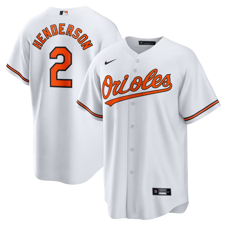 Men's Baltimore Orioles Gunnar Henderson White Home Replica Player Jersey
