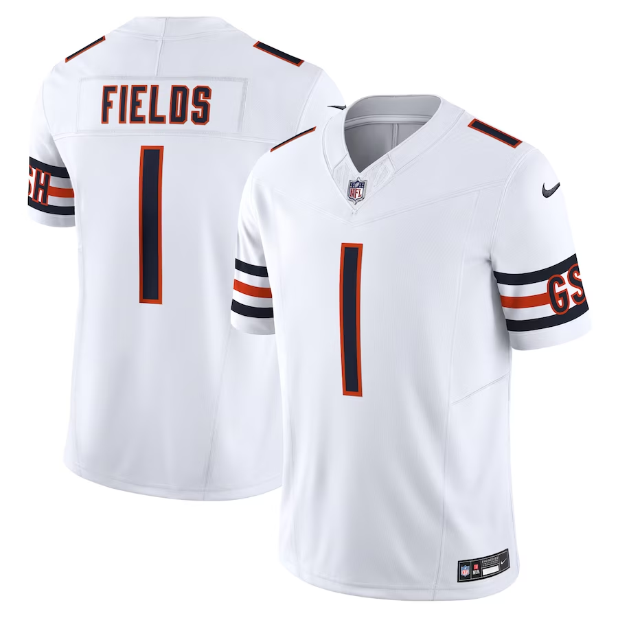 Men's Chicago Bears Justin Fields White Vapor F.U.S.E. Limited Jersey